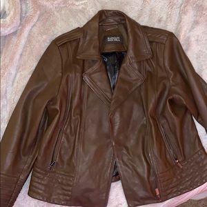 Bradley mischka brown leather jackets